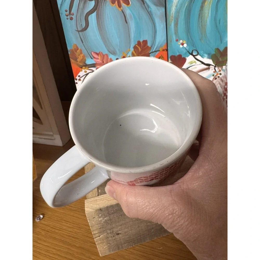 Room Essentials ELEPHANT Red Orange 2 Coffee Mugs Cups Ceramic RE TARGET 12oz.